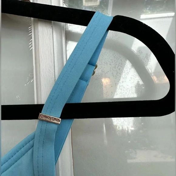 Calvin Klein Logo Classic One Piece Swimsuit Tiffany Blue Women’s Size 6 Small - Picture 12 of 16